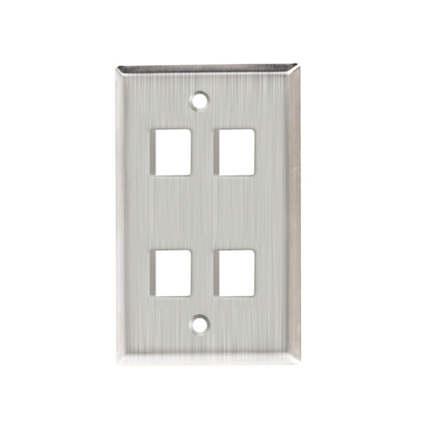 Stainless Steel Faceplate - 4 Port