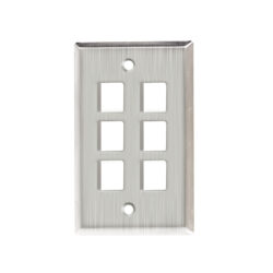 Stainless Steel Faceplate - 6 Port