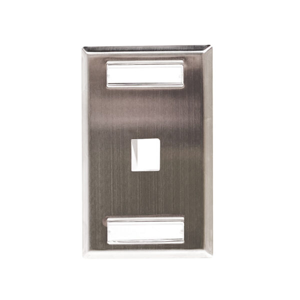 Stainless Steel ID Label Faceplate - 1 Port