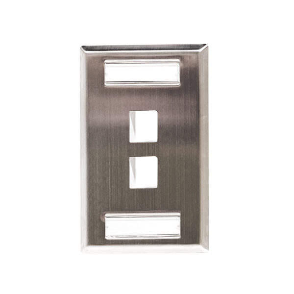 Stainless Steel ID Label Faceplate - 2 Port