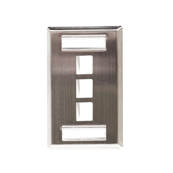Stainless Steel ID Label Faceplate - 3 Port