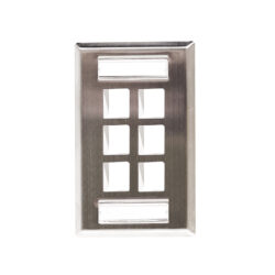 Stainless Steel ID Label Faceplate - 6 Port