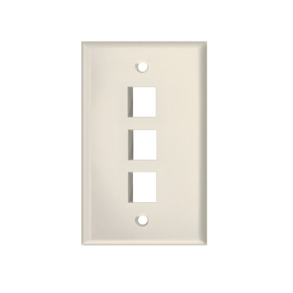 High-Impact Faceplate - 3 Port Ivory